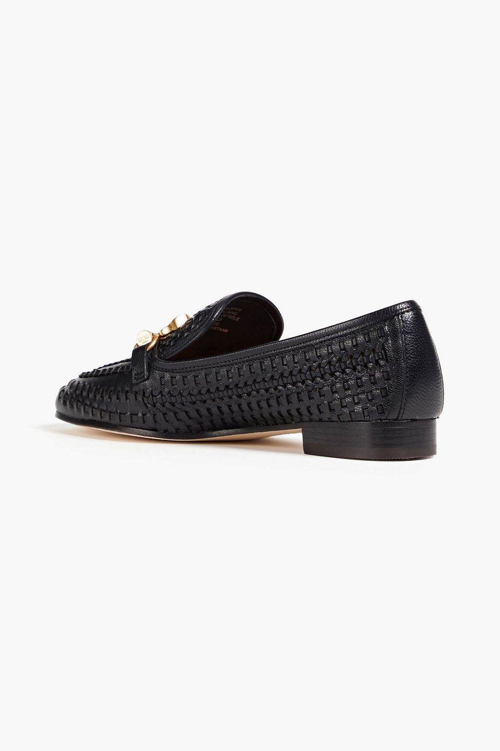TORY BURCH Jessa embellished woven leather loafers