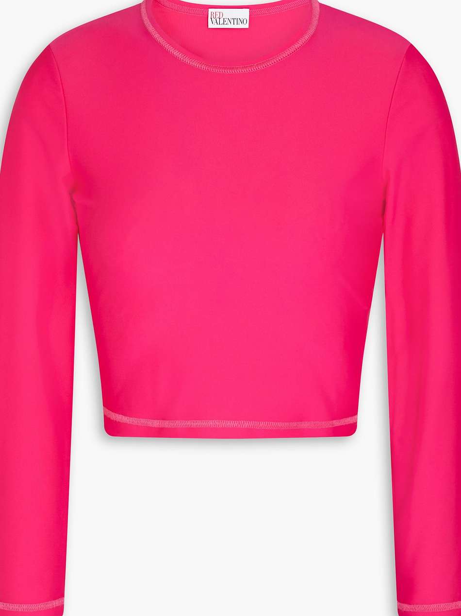 cropped stretch-jersey top