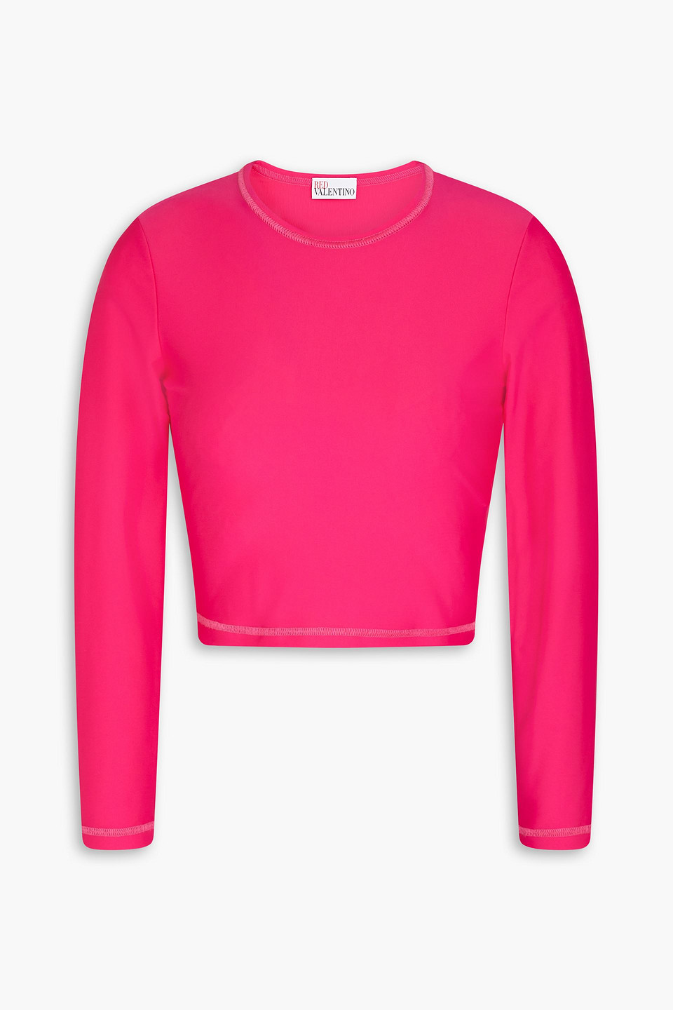 Red Valentino Cropped Stretch-jersey Top In Pink