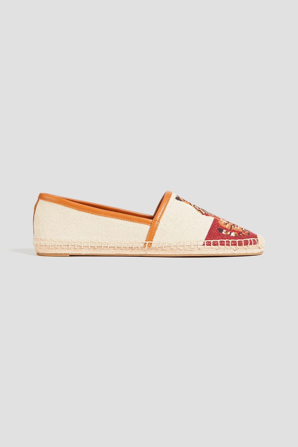 Tory Burch Lny Tiger Jacquard Espadrilles In White