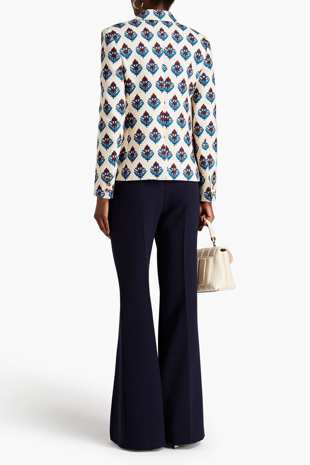 TORY BURCH Printed crepe blazer
