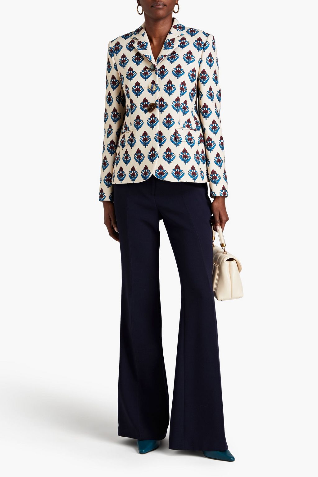 TORY BURCH Printed crepe blazer