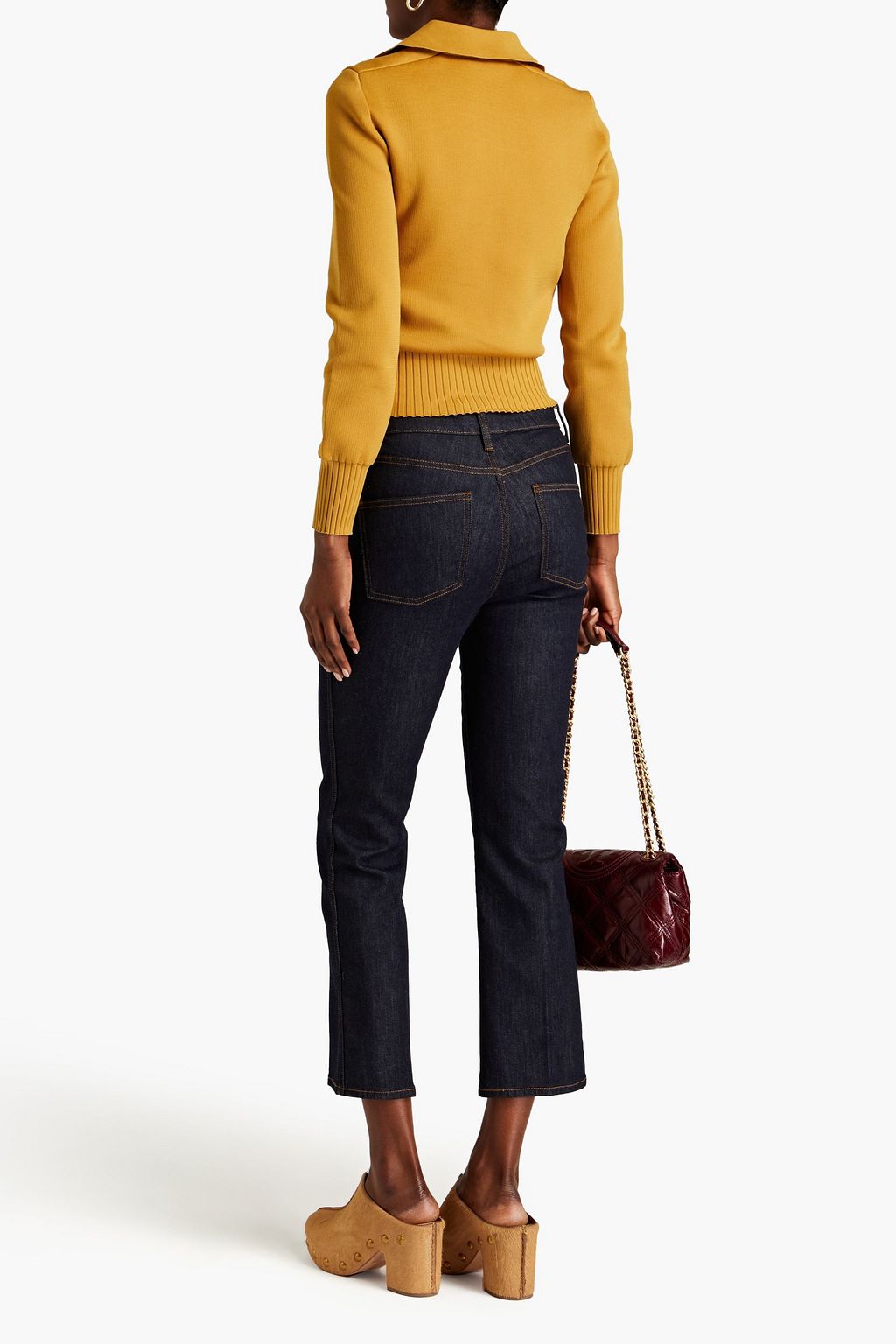 TORY BURCH Oberteil aus Stretch-Strick mit Logostickerei