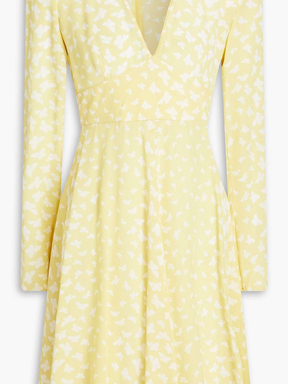 printed silk crepe de chine mini dress