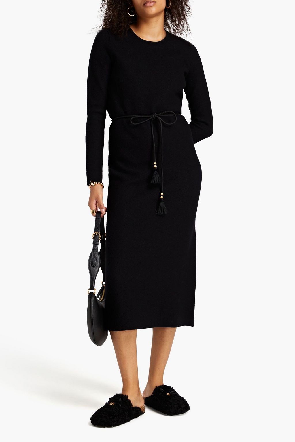 TORY BURCH 태슬 장식 니트 미디 드레스
