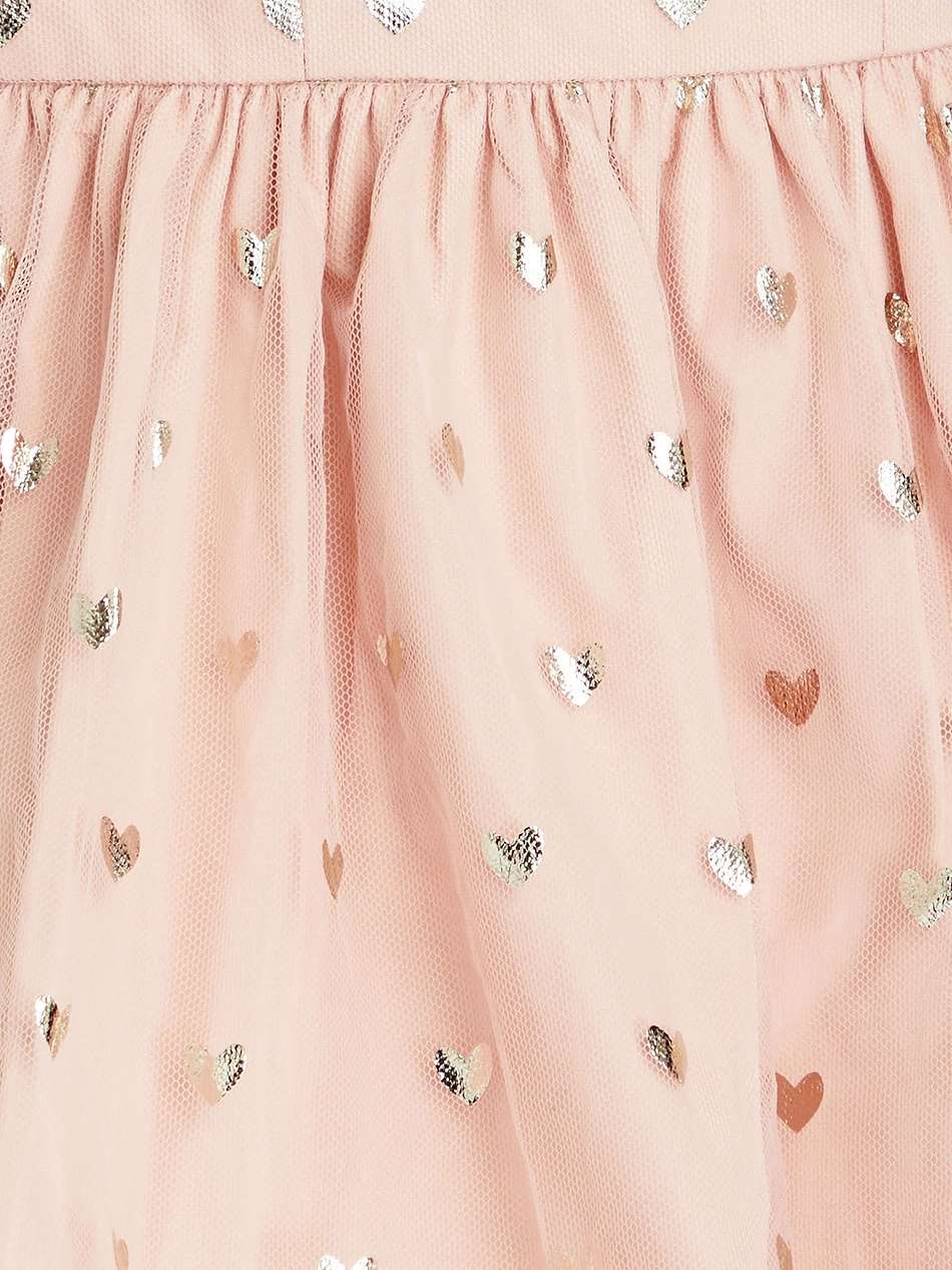 one-shoulder printed tulle mini dress