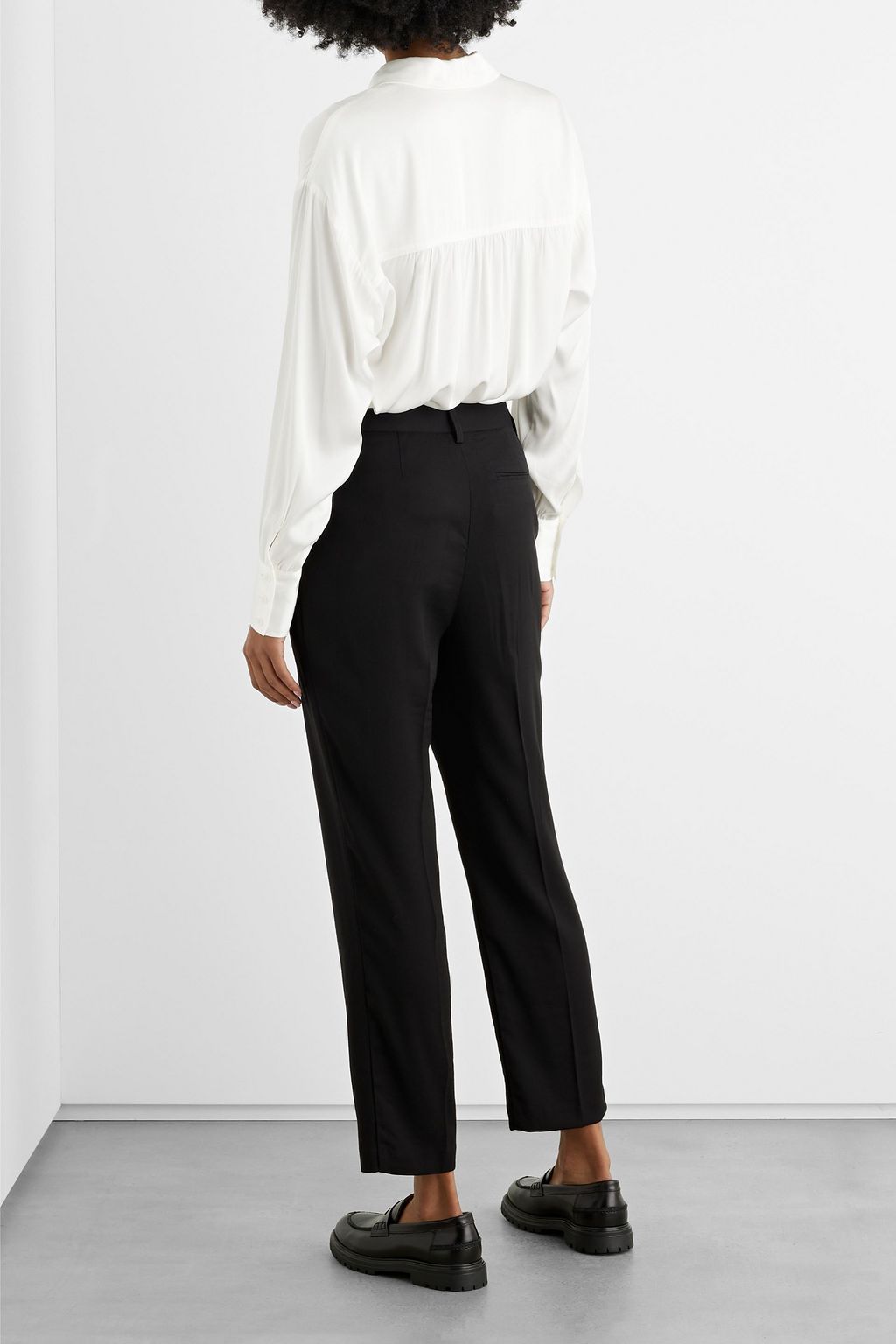 IRIS & INK Rosa satin-crepe shirt