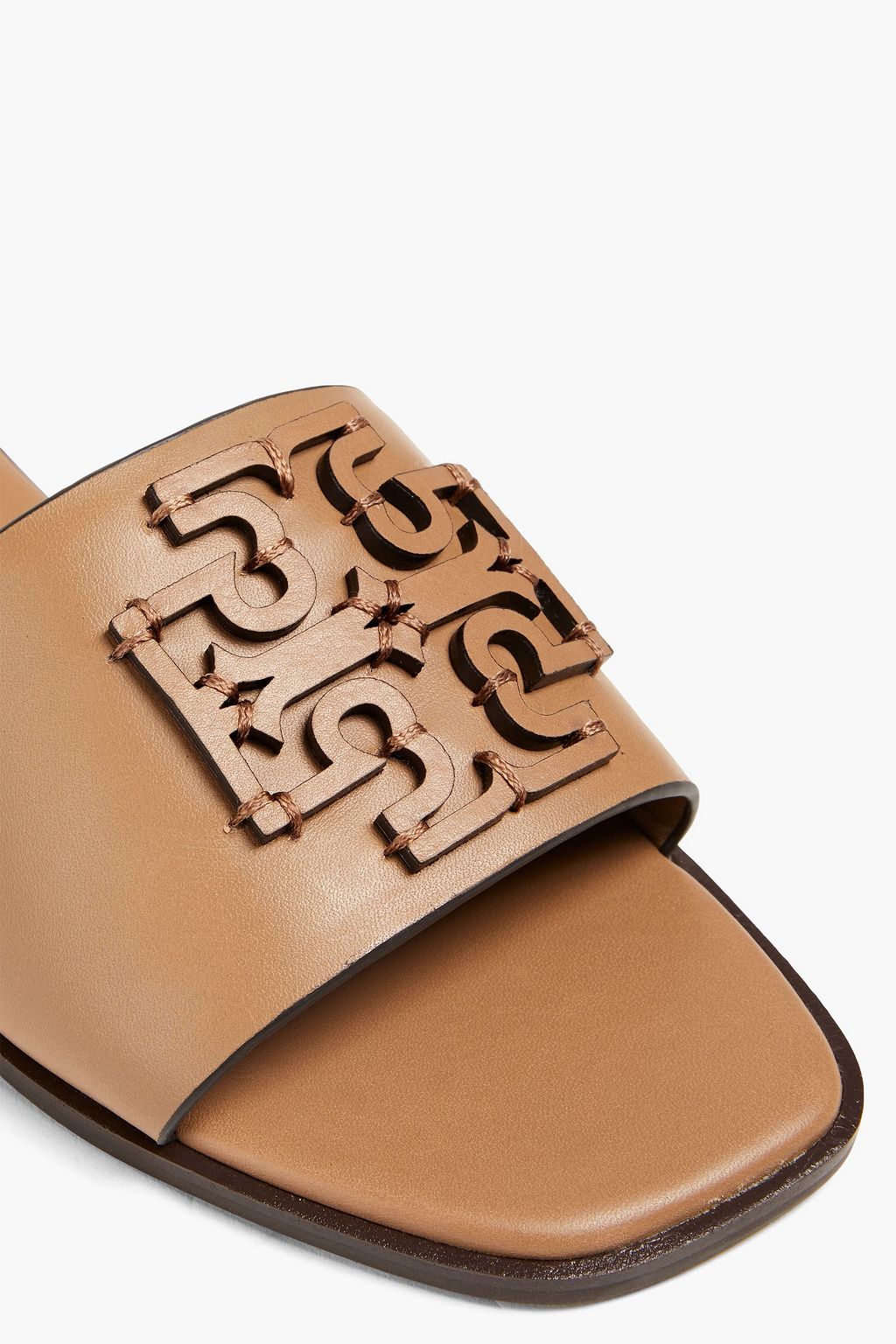 TORY BURCH Appliquéd leather slides