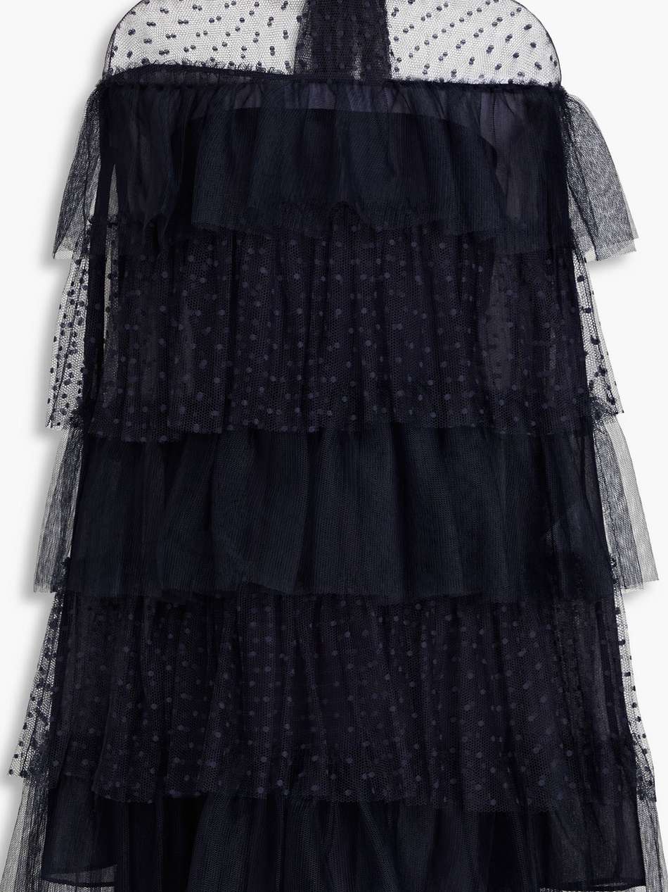 tiered tulle and point d'esprit mini dress