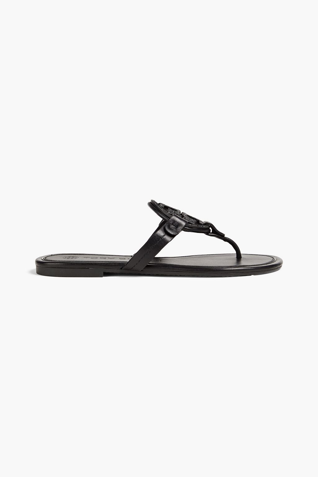 TORY BURCH Embellished leather flip flops | THE OUTNET