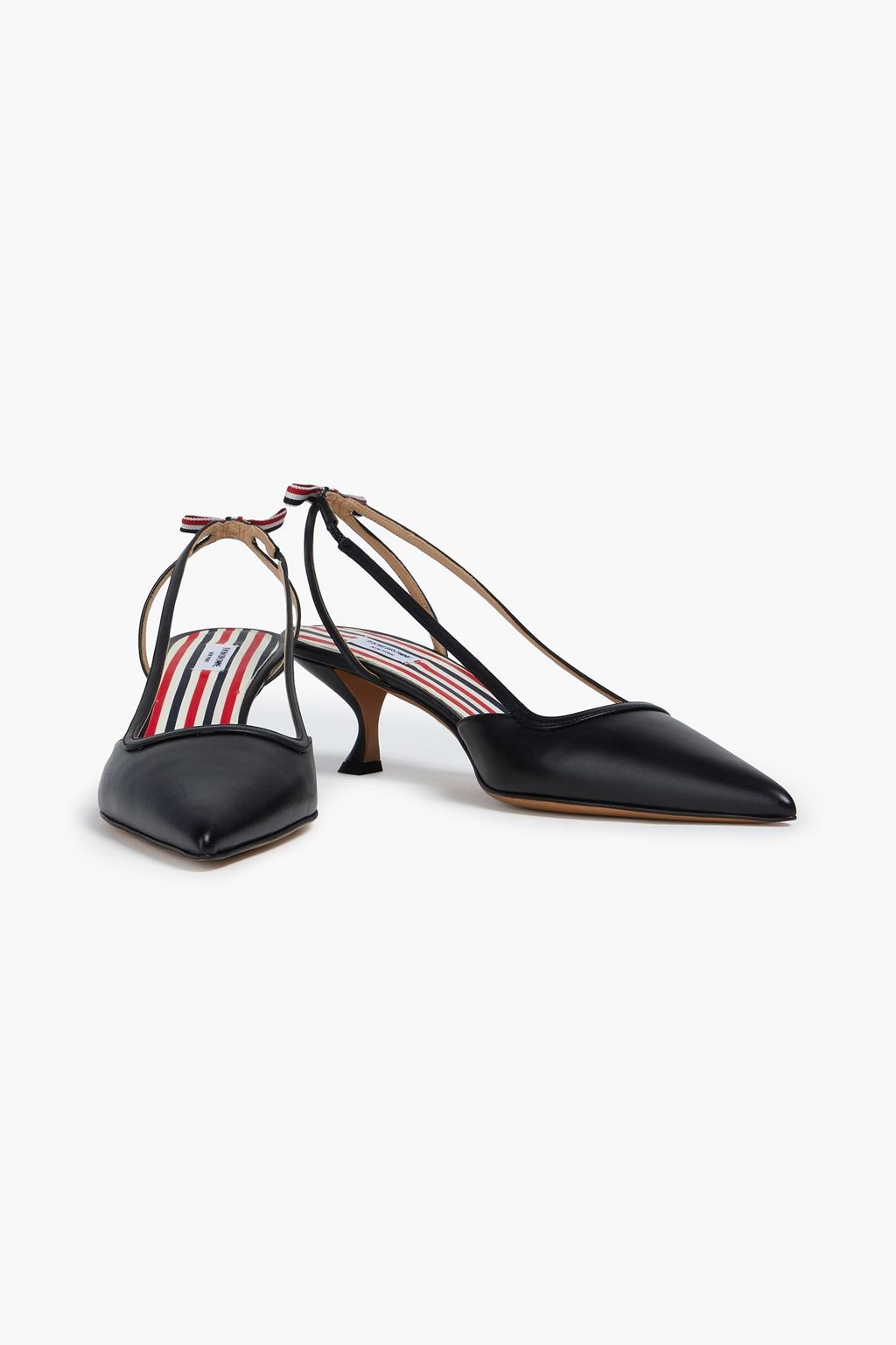 THOM BROWNE Leather slingback pumps THE