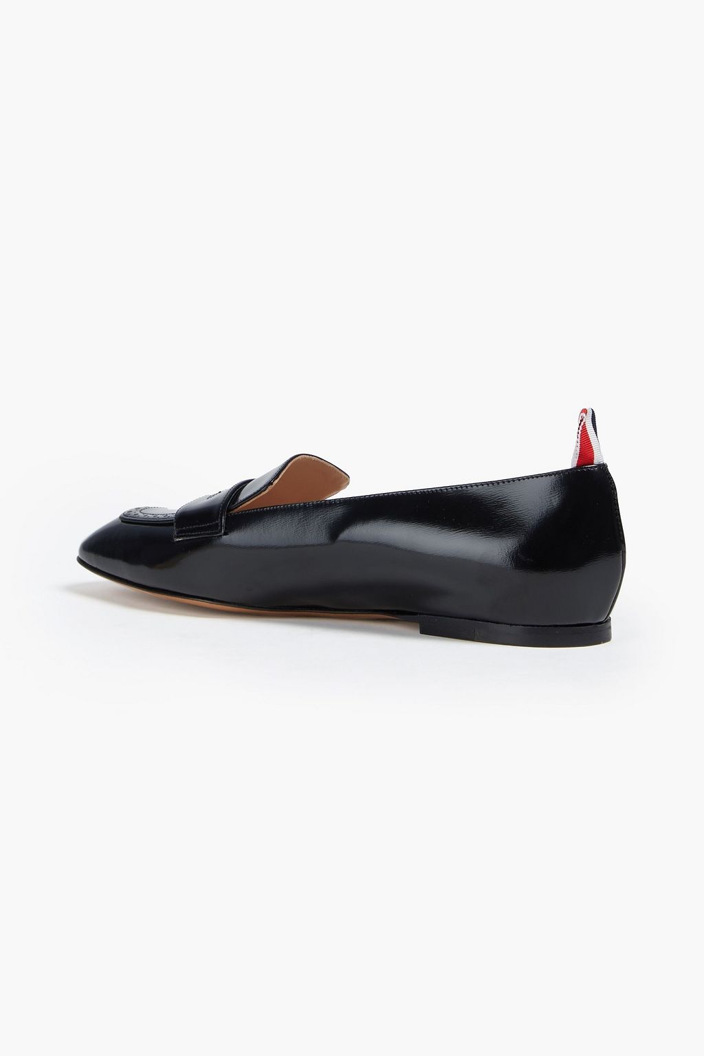 THOM BROWNE Glossed-leather loafers