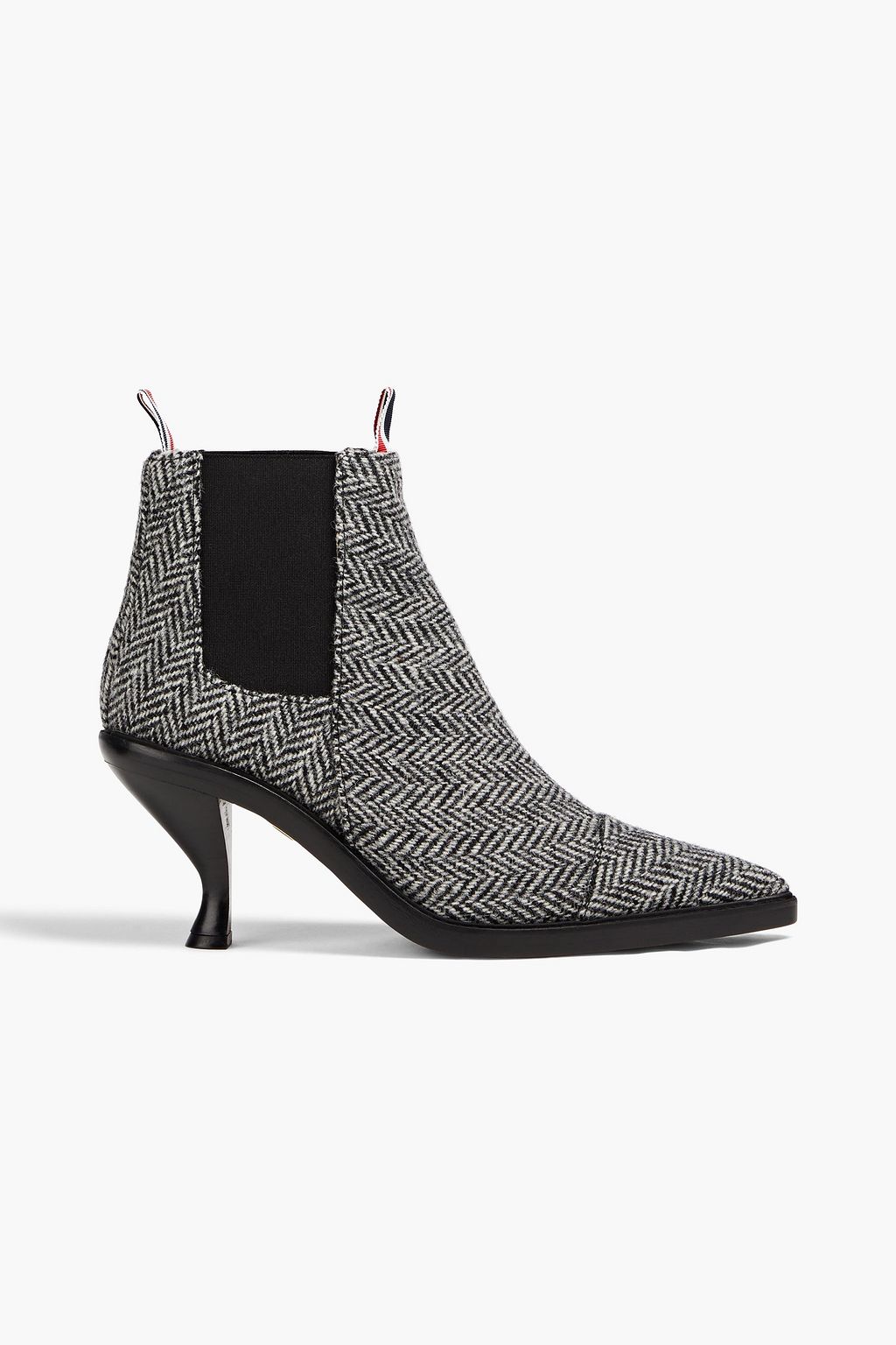 THOM BROWNE Herringbone tweed ankle boots THE OUTNET