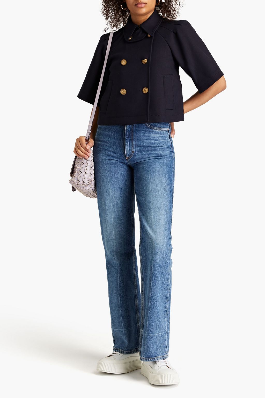 Women Red Twill Crop Jacket main image 0
