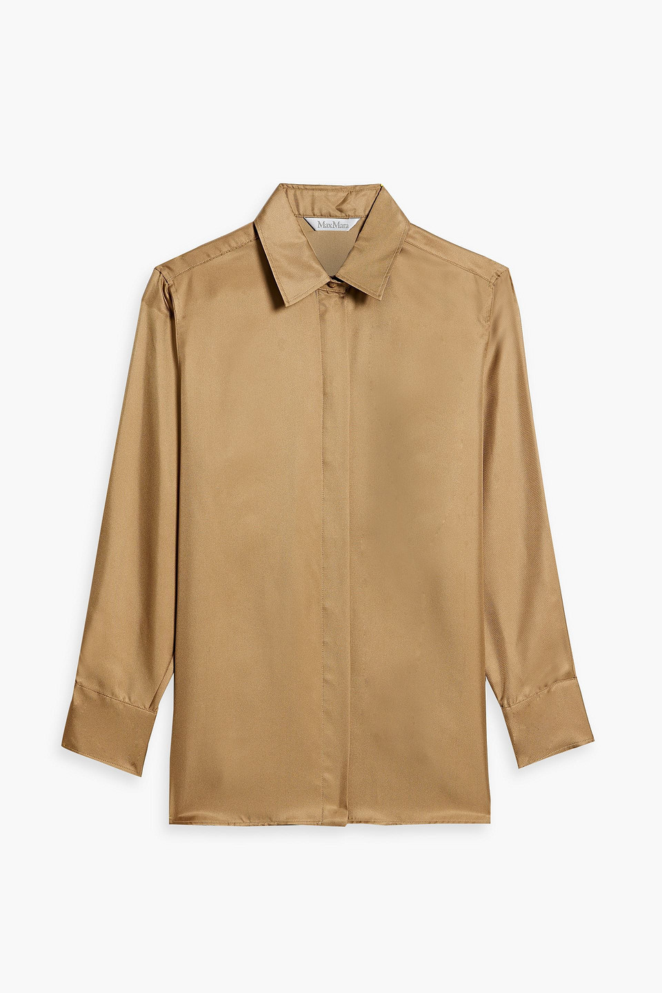 Max Mara Molina Silk-twill Shirt In Sand | ModeSens