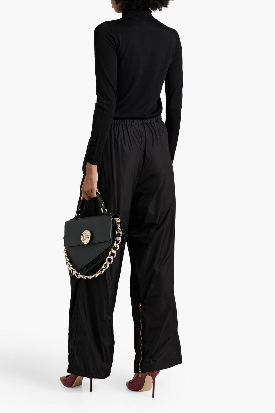 Max Mara Tarsio Shell Wide-leg Pants In Black