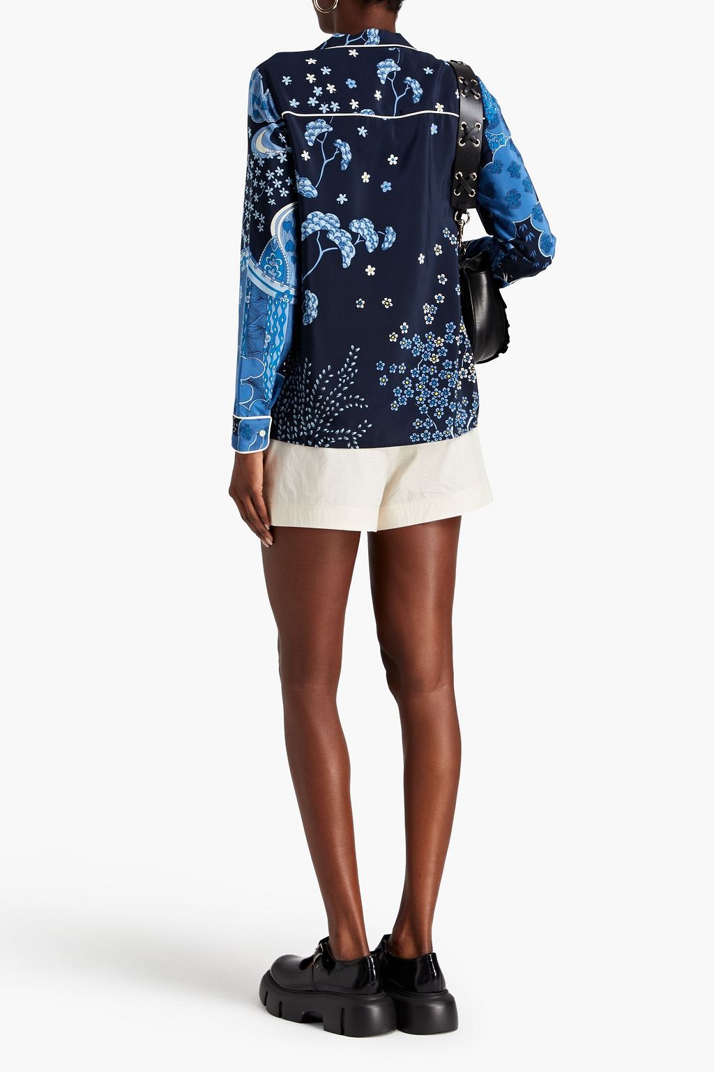 REDVALENTINO Hemd aus Crêpe de Chine aus Seide mit floralem Print