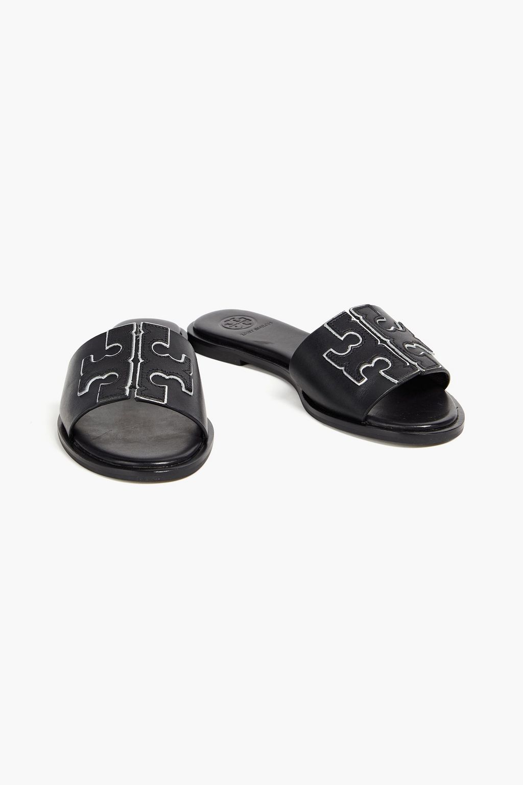 TORY BURCH Ines appliquéd leather slides