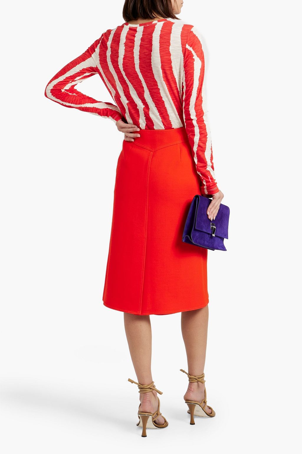 PROENZA SCHOULER بلوزة مصنوعة من قطن جيرسي سلوب مزينة بطبعات