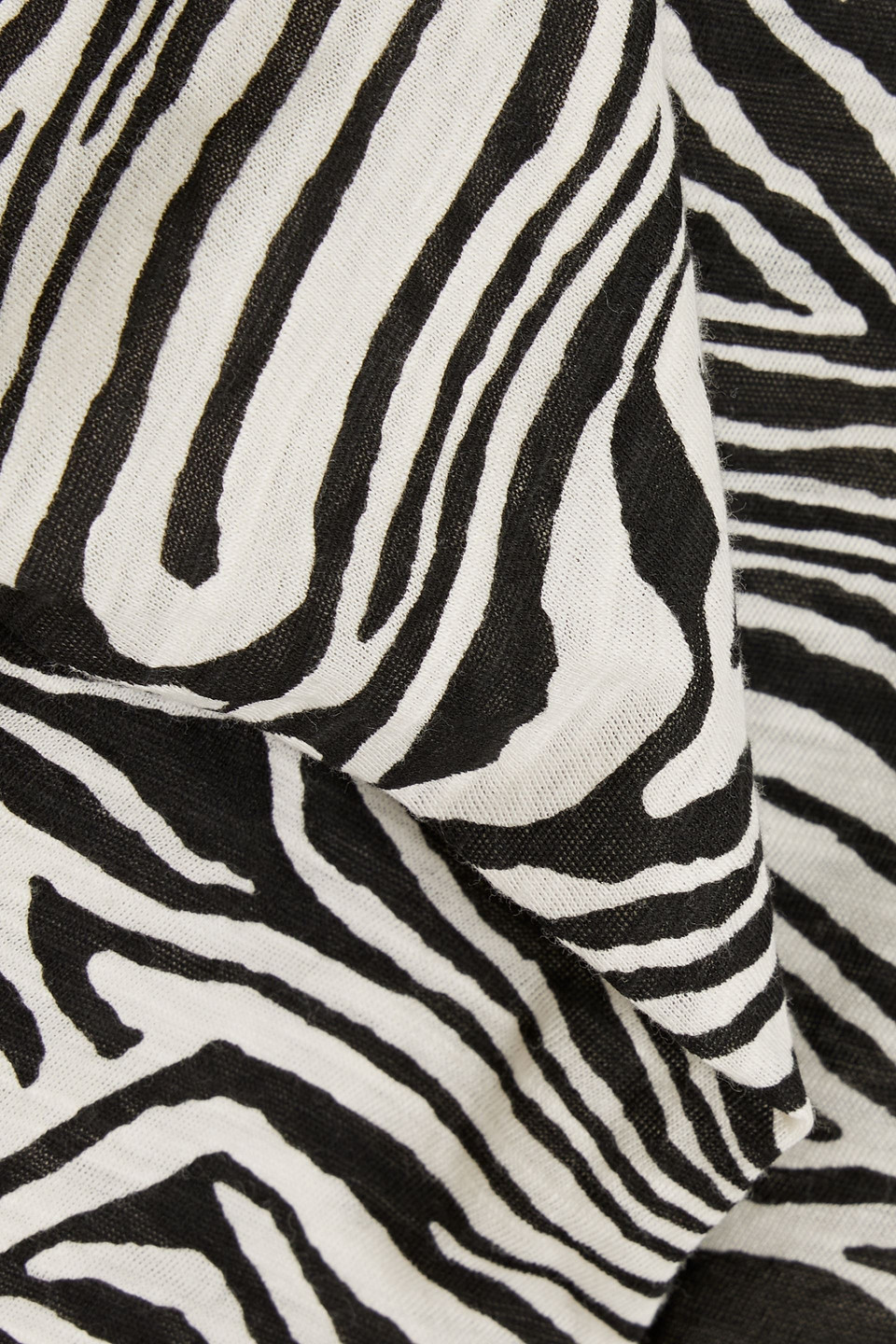 Proenza Schouler Zebra-print Slub Cotton-jersey Top In Animal Print