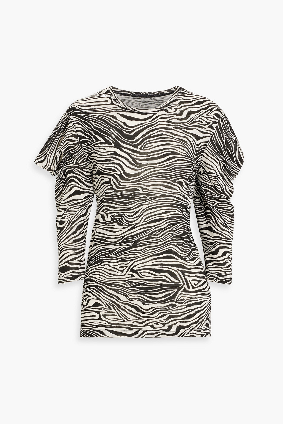 Proenza Schouler Zebra-print Slub Cotton-jersey Top In Animal Print