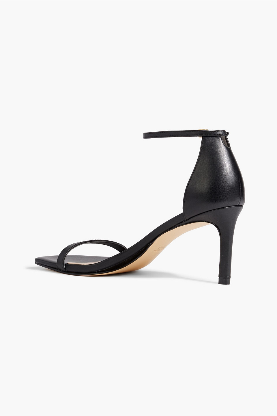 Shop Stuart Weitzman Amelina 75 Leather Sandals In Black