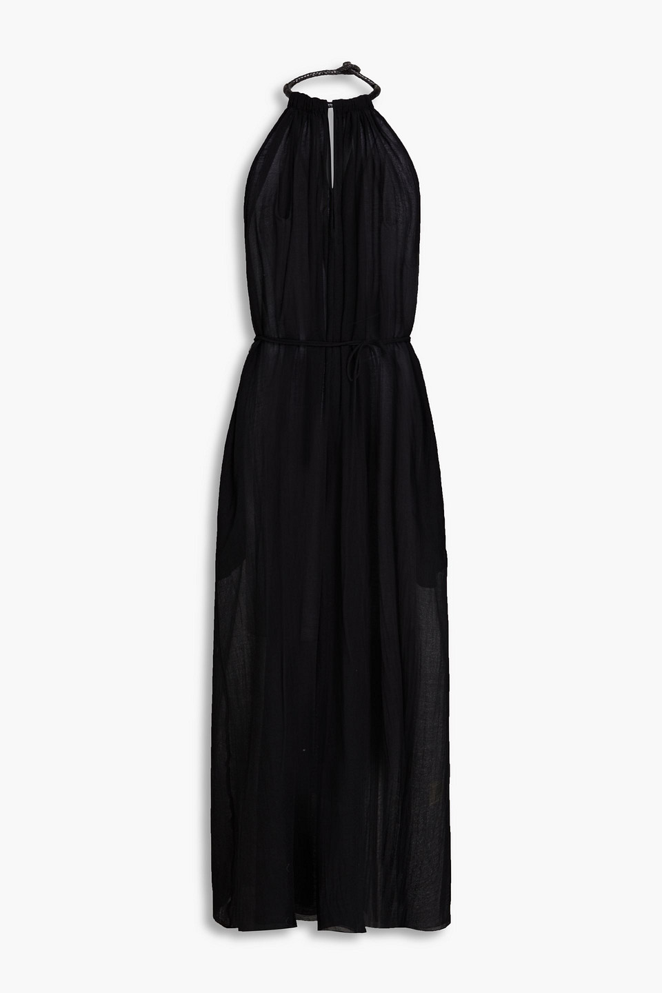 Three Graces London Rhian Cotton Midi Dress In Black