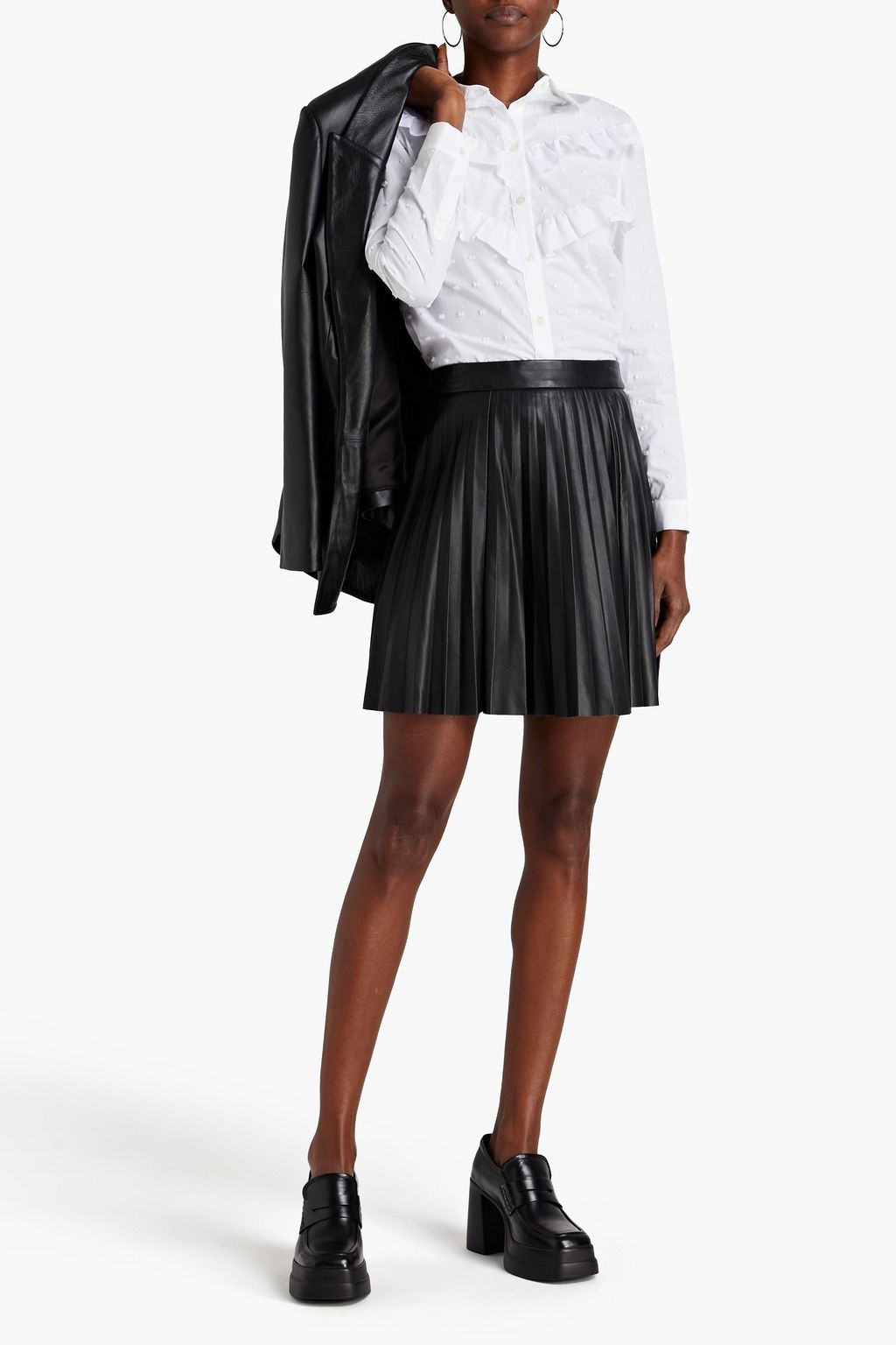 REDVALENTINO Ruffled cotton-popolin shirt