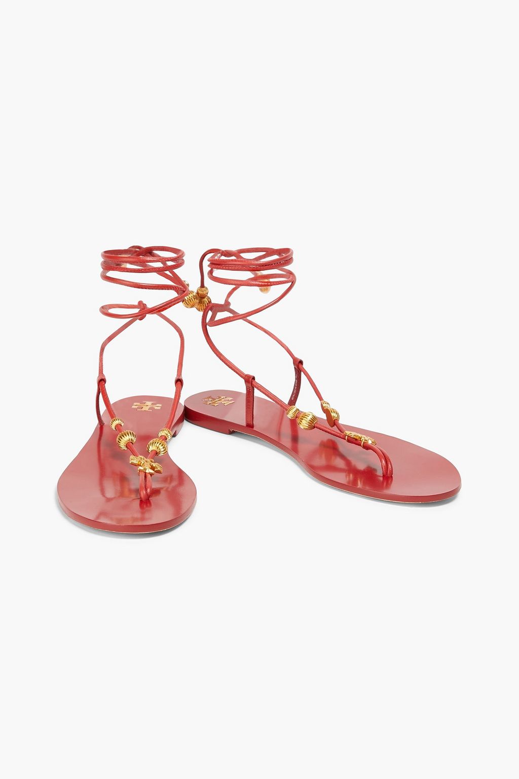 TORY BURCH 장식 디테일 가죽 샌들