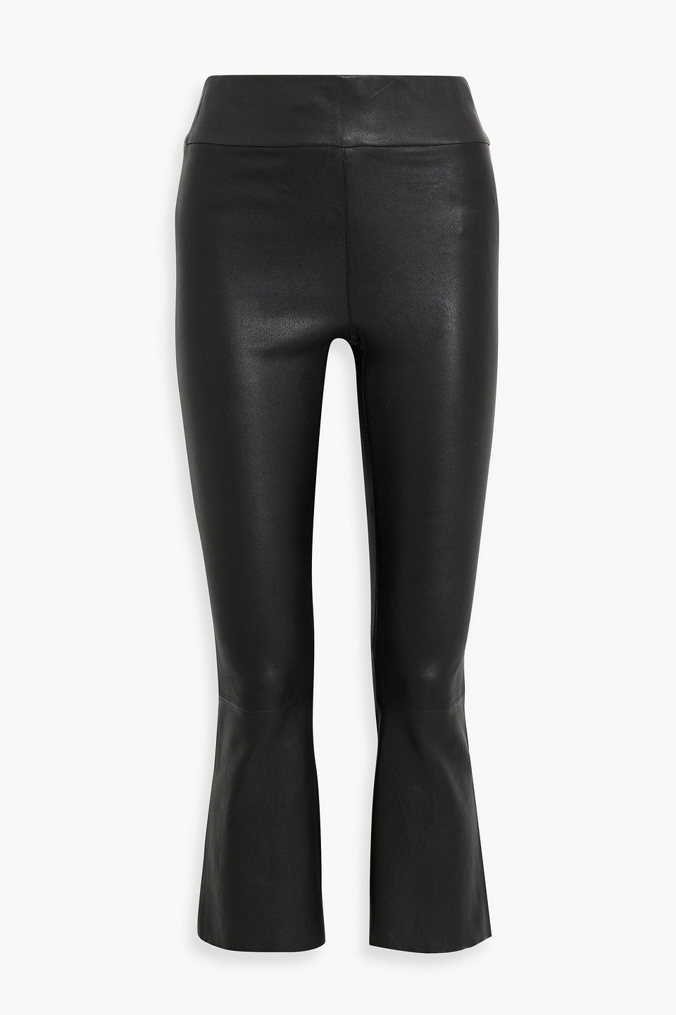 Walter Baker Cropped Stretch-leather Leggings In Black