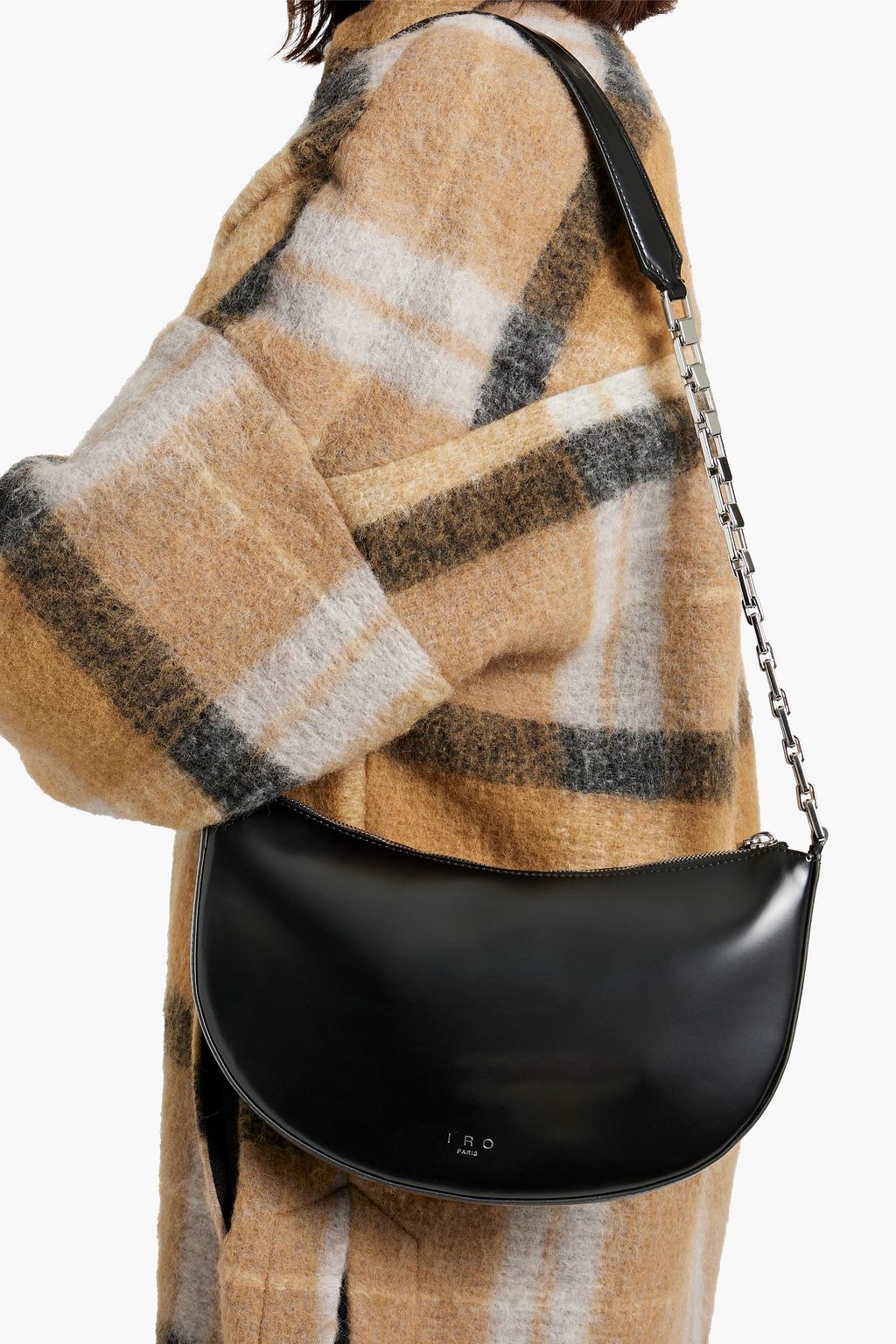 IRO Arc glossed-leather shoulder bag