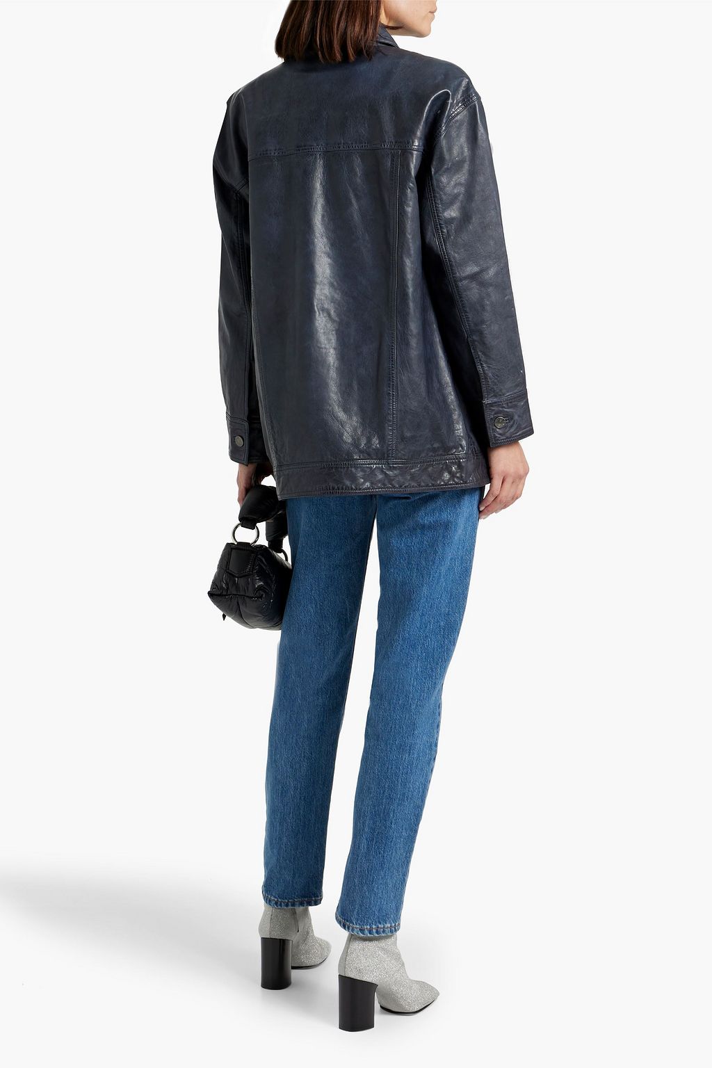 WALTER BAKER Sutton Lederjacke in Knitteroptik