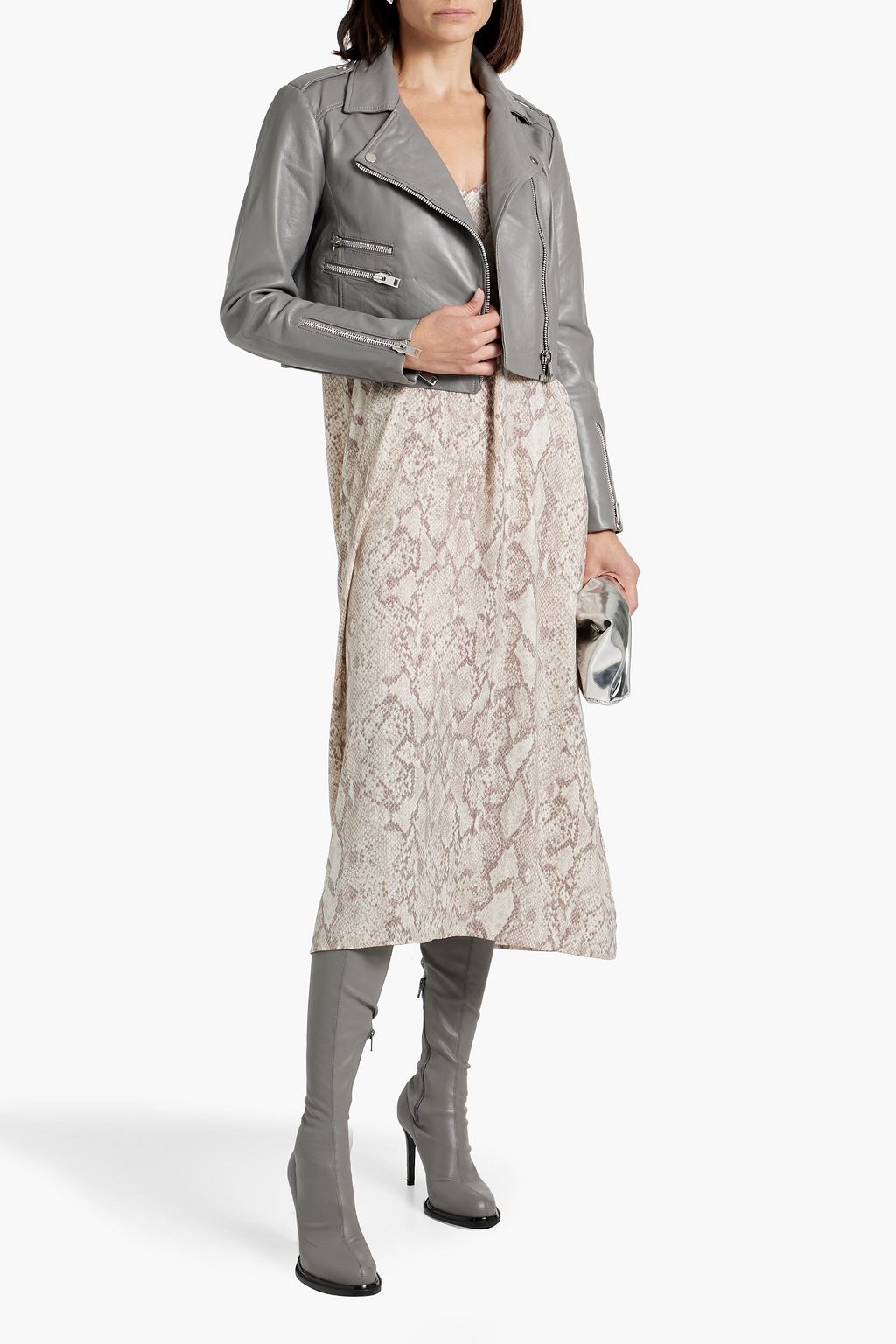 WALTER BAKER Jenny Cropped Bikerjacke aus Leder