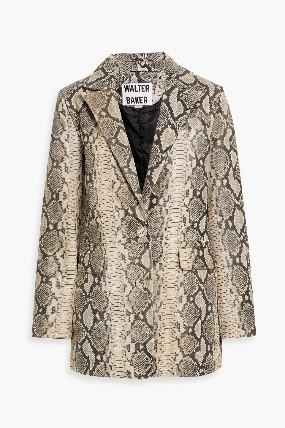 WALTER BAKER KIKI SNAKE-EFFECT LEATHER BLAZER