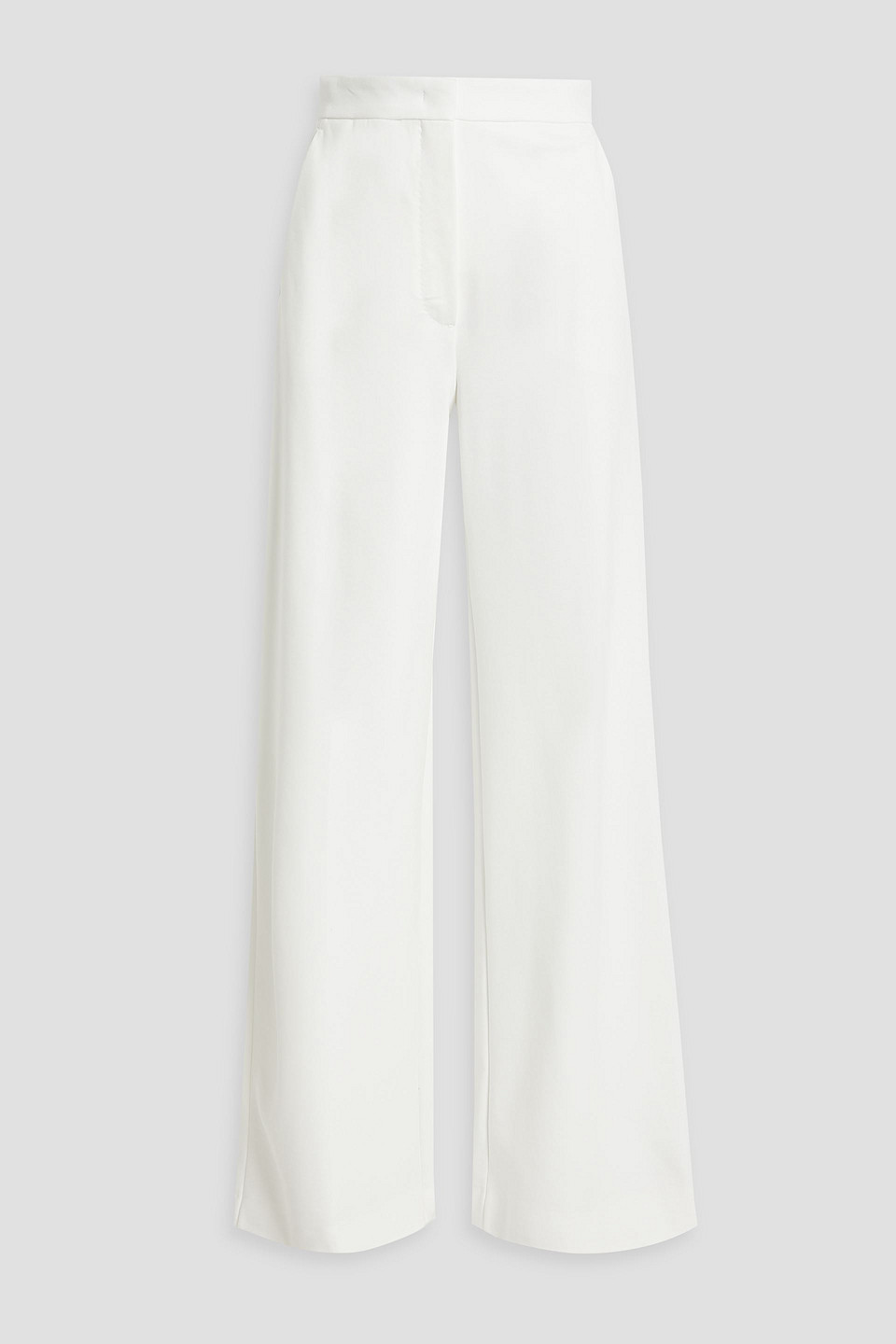 Shop Max Mara Tronto Stretch-crepe Wide-leg Pants In White