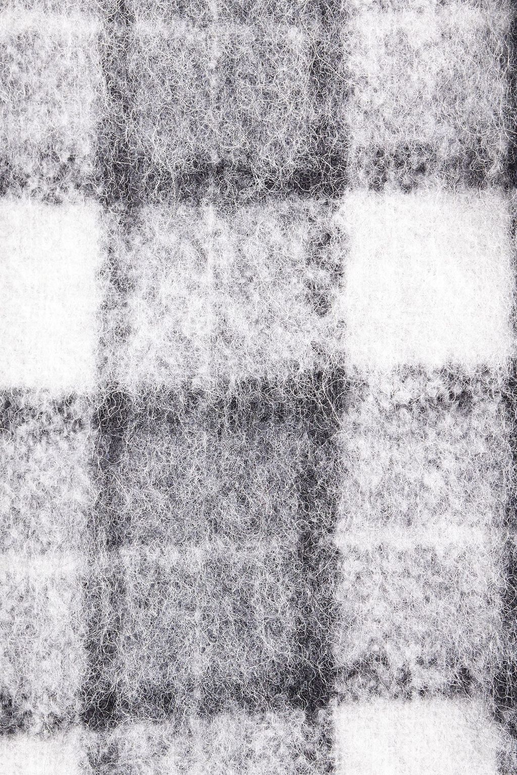 IRO Fringed checked alpaca-blend scarf