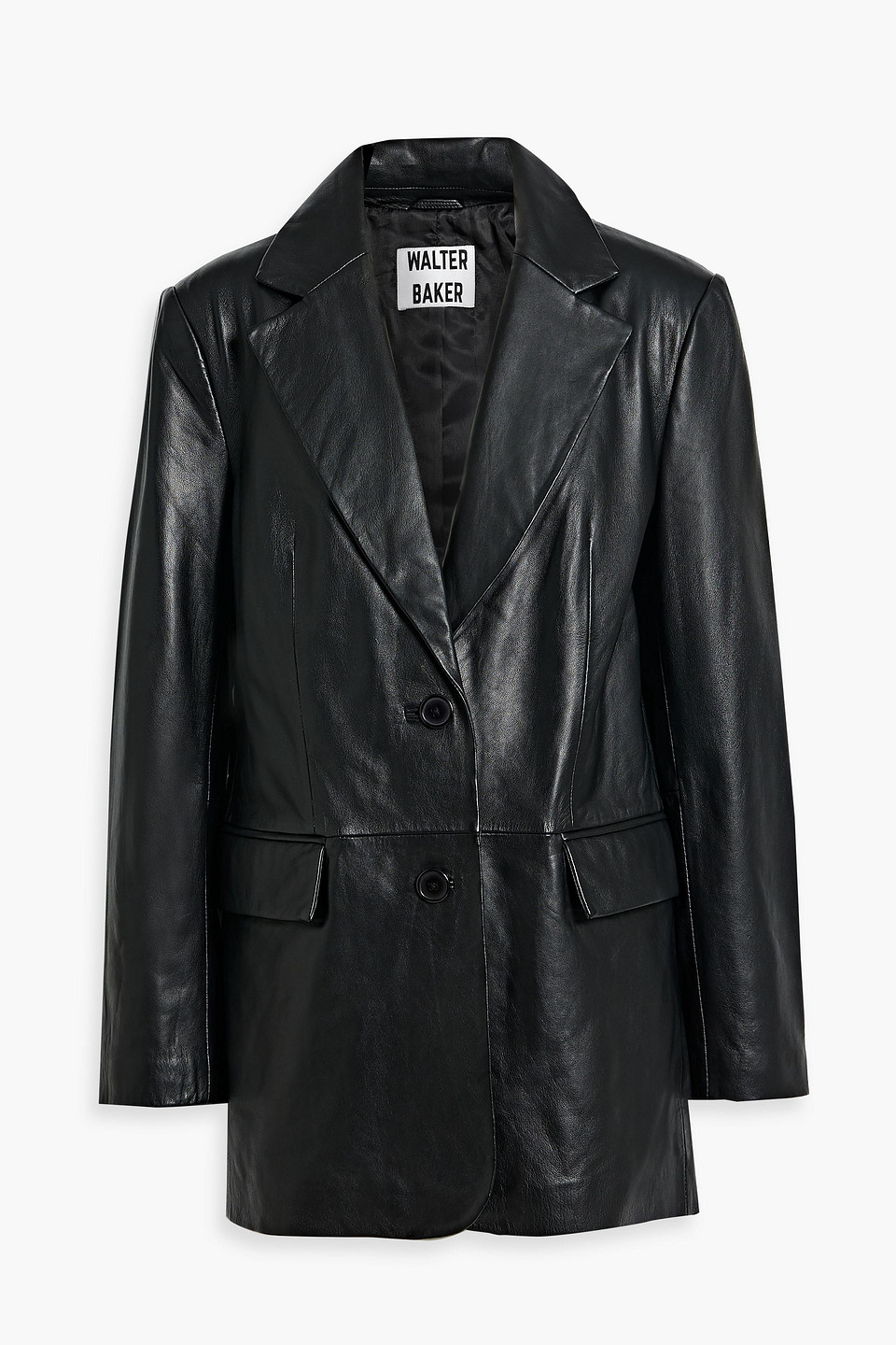 walter baker - kira leather blazer - black - s