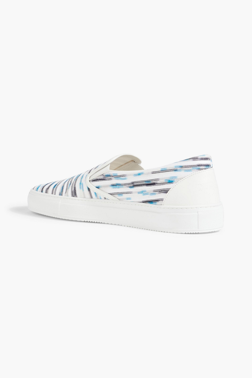 Shop Missoni Space-dyed Stretch-knit Slip-on Sneakers In Light Blue