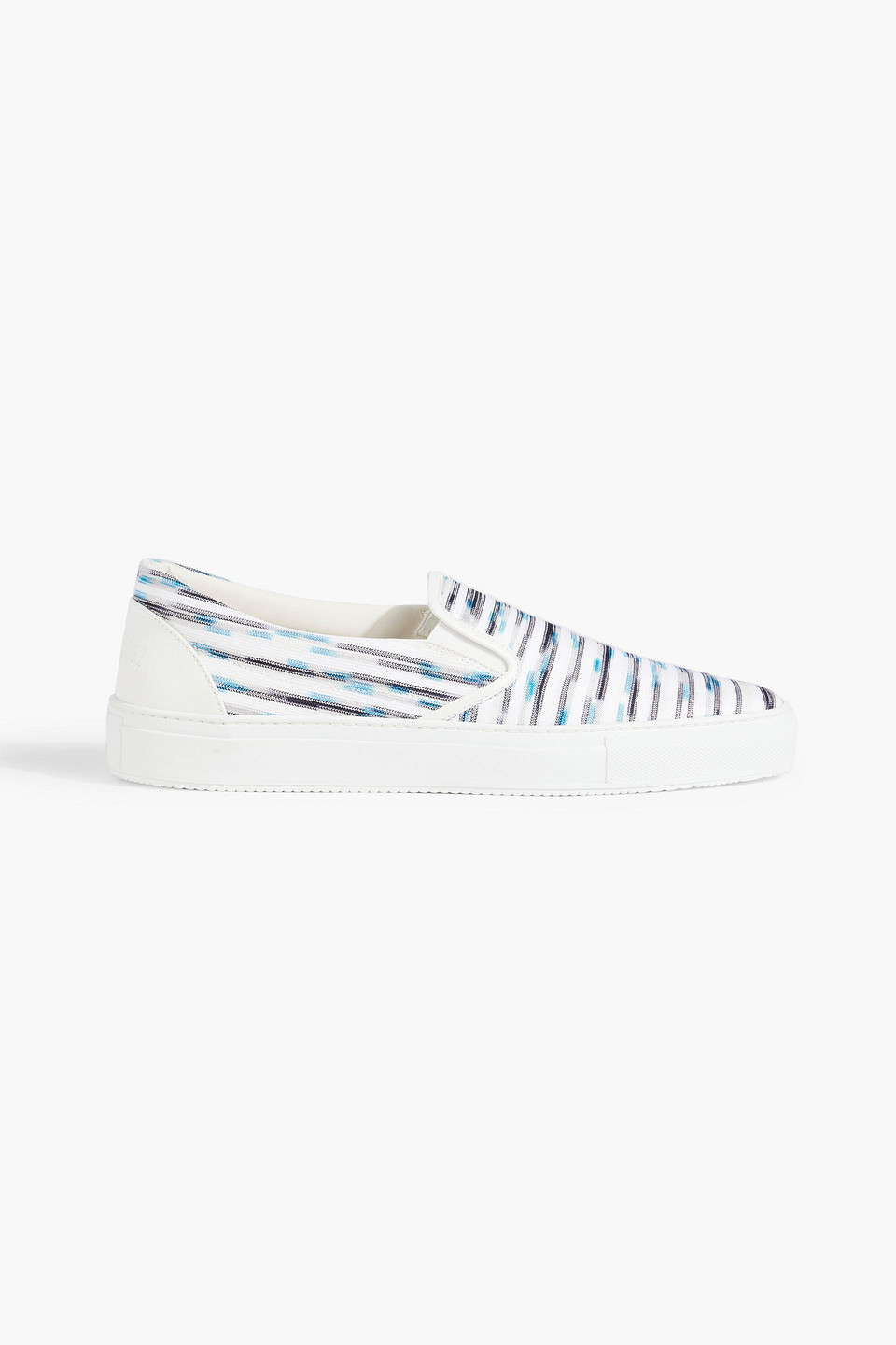 Missoni Leather-trimmed Printed Canvas Slip-on Trainers In Multicolor