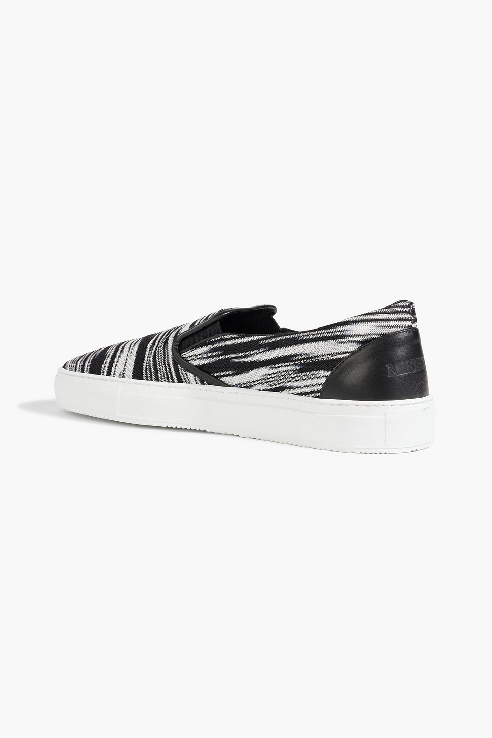 Shop Missoni Space-dyed Stretch-knit Slip-on Sneakers In Black