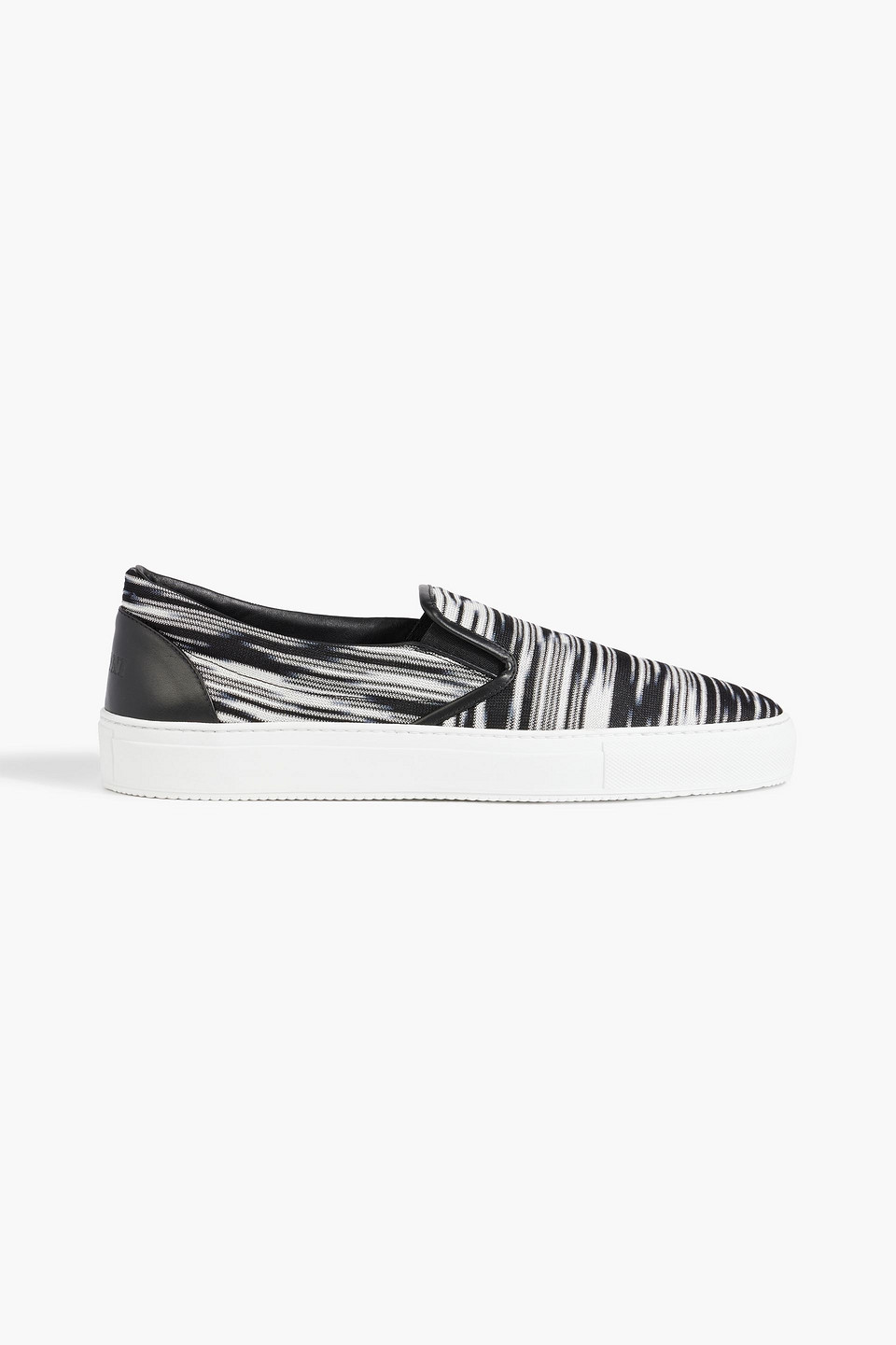 Missoni Space-dyed Stretch-knit Slip-on Sneakers In Black