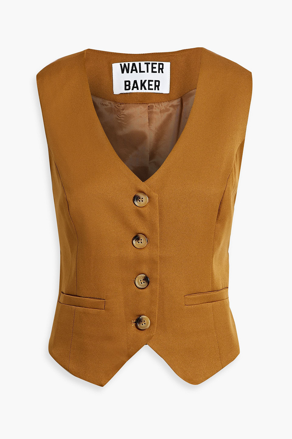 Walter Baker Luanna Crepe Waistcoat In Camel