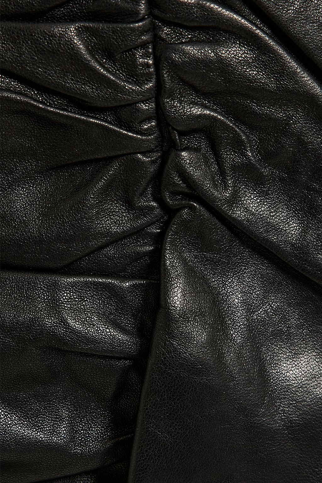 IRO Hita ruffled leather mini skirt