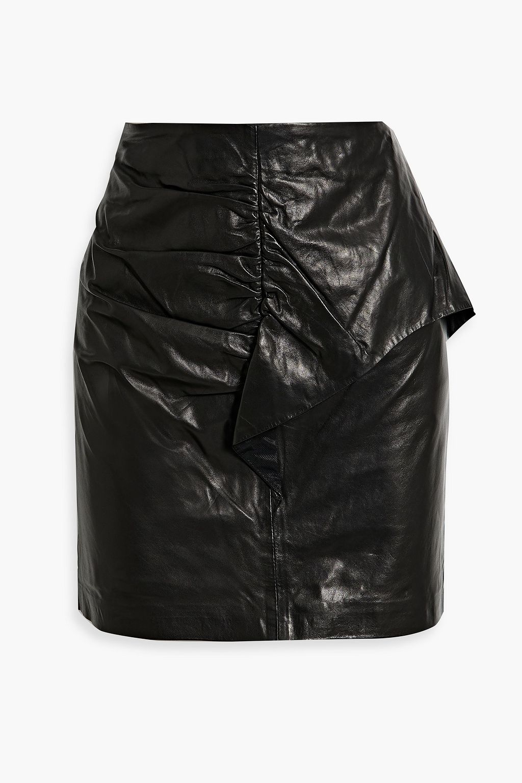 IRO Hita ruffled leather mini skirt | THE OUTNET