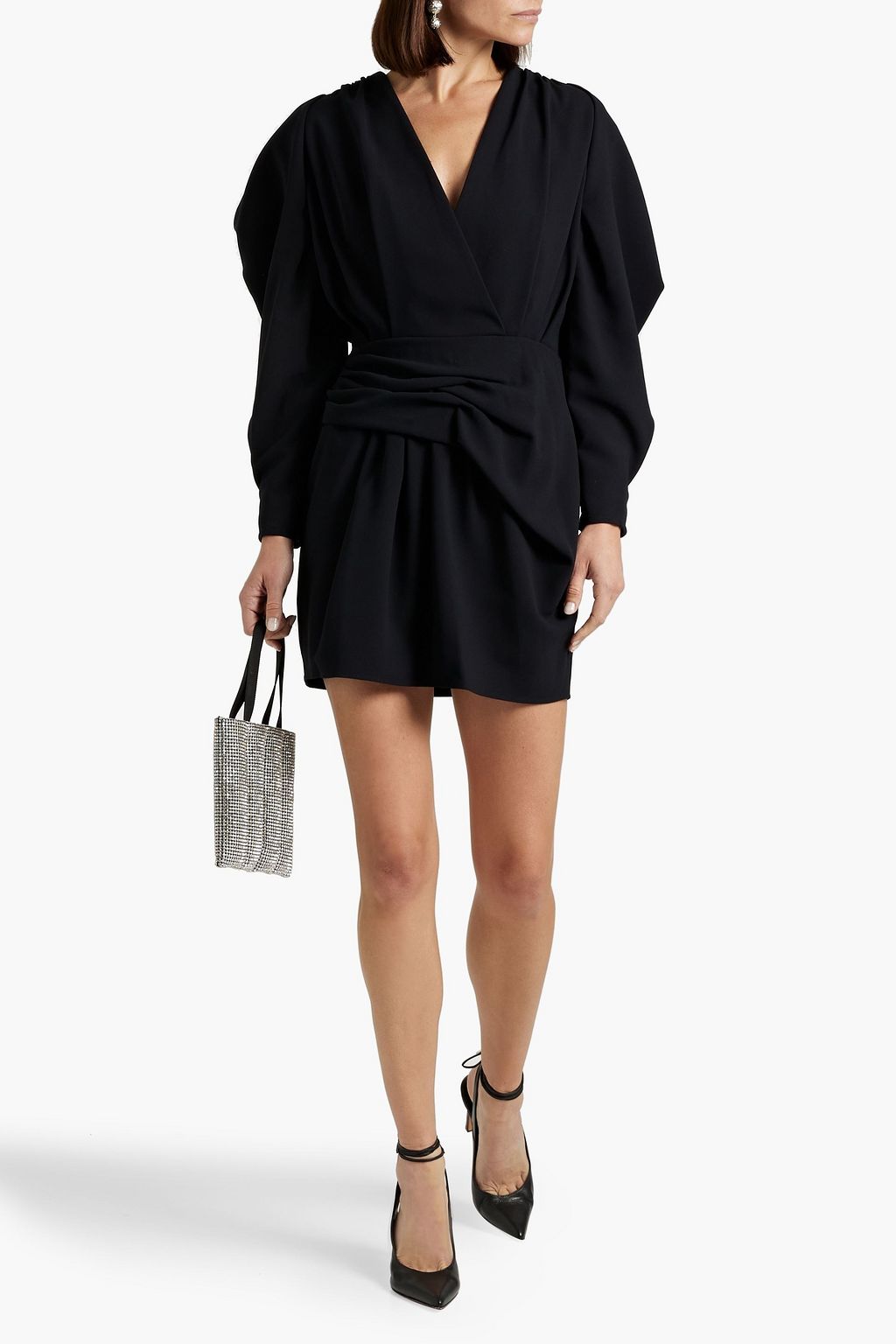 IRO Wrap-effect draped crepe mini dress