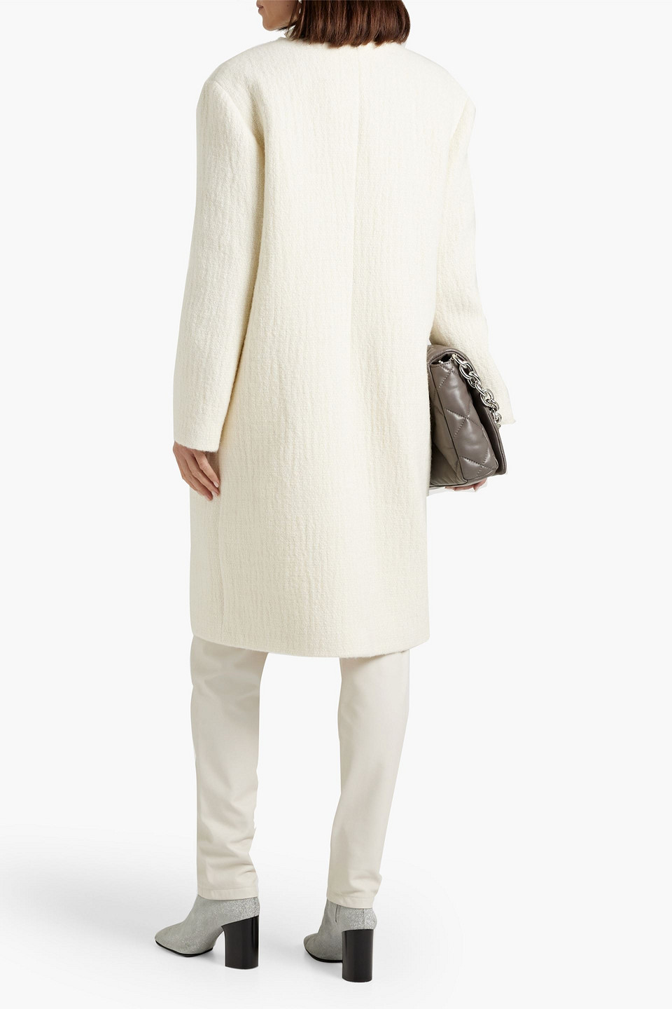  Iro - Omari Doppelreihiger Mantel Aus Bouclé-tweed Aus Einer Baumwoll-, Woll-alpakamischung - Weiß - Fr 34 