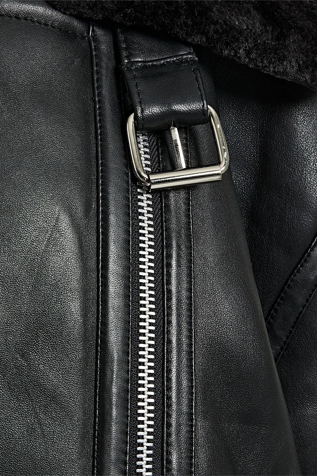 WALTER BAKER Shearling biker jacket