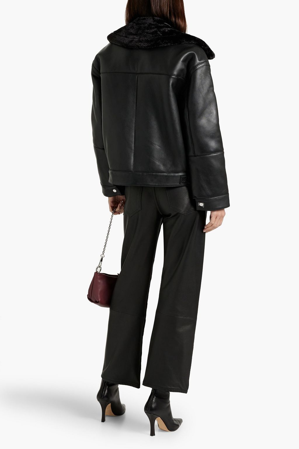 WALTER BAKER Shearling biker jacket