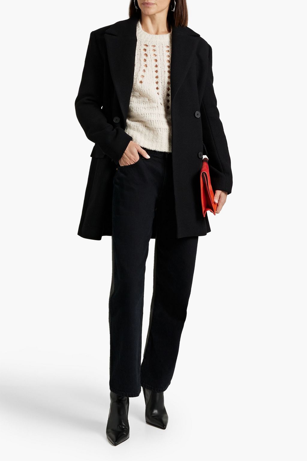 IRO Ignace double-breasted wool-blend flannel coat
