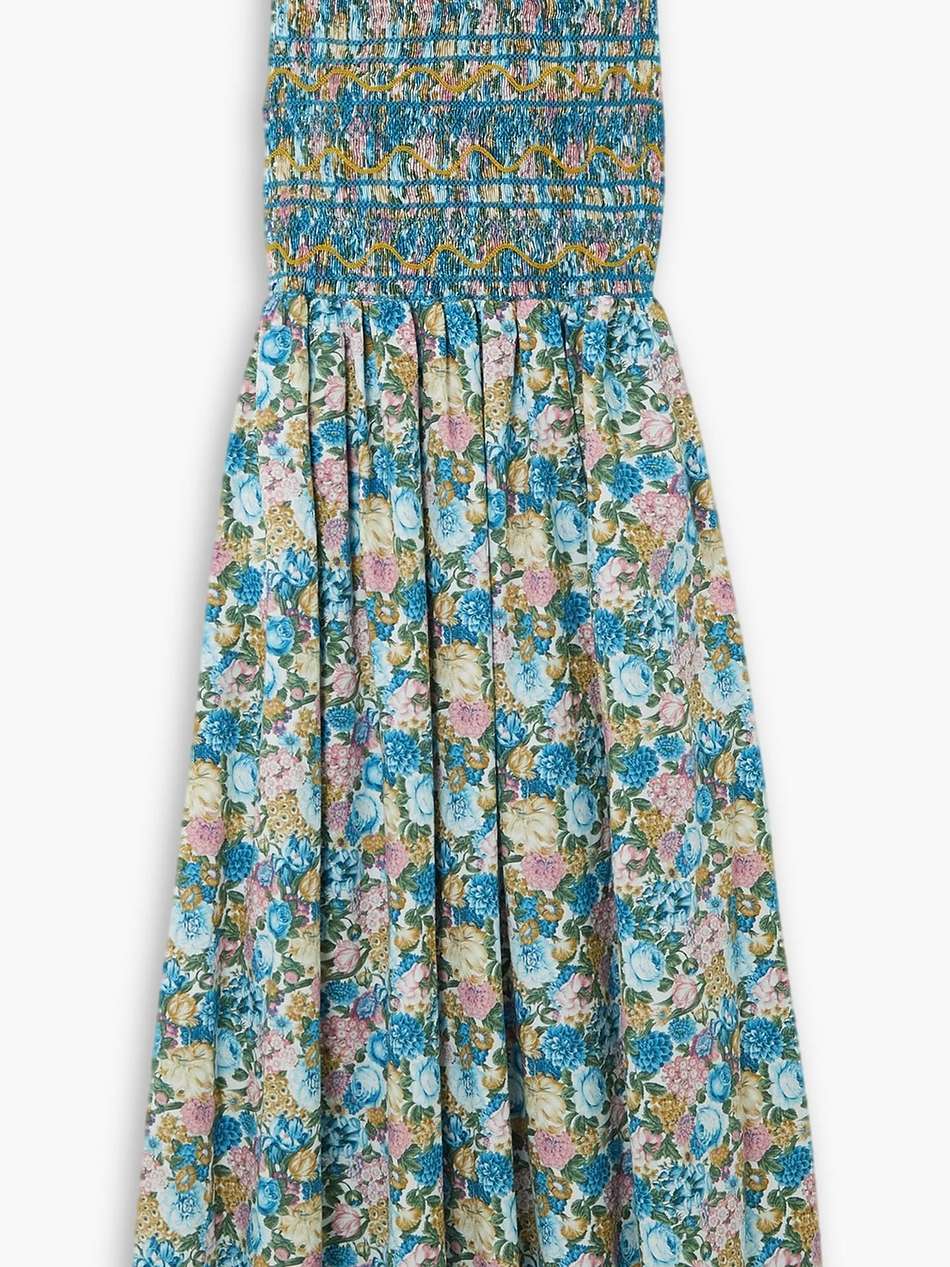 gioia smocked floral-print poplin maxi dress